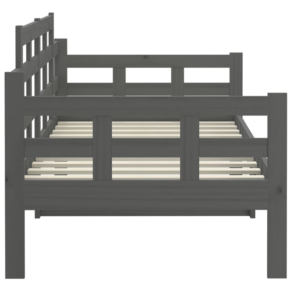Berkfield Day Bed Grey Solid Wood Pine 80x200 cm
