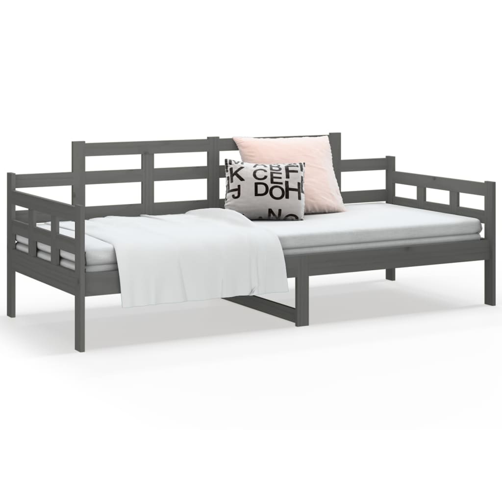 Berkfield Day Bed Grey Solid Wood Pine 80x200 cm