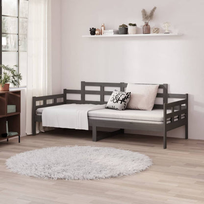 Berkfield Day Bed Grey Solid Wood Pine 80x200 cm