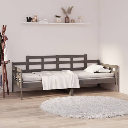 Berkfield Day Bed Grey Solid Wood Pine 80x200 cm