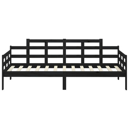 Berkfield Day Bed Black Solid Wood Pine 80x200 cm