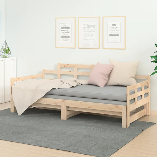 Berkfield Pull-out Day Bed Solid Wood Pine 2x(90x200) cm