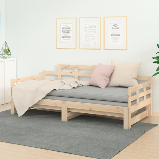 Berkfield Pull-out Day Bed Solid Wood Pine 2x(90x190) cm