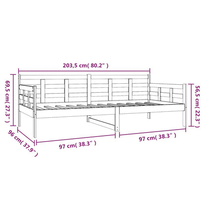 Berkfield Day Bed Solid Wood Pine 90x200 cm