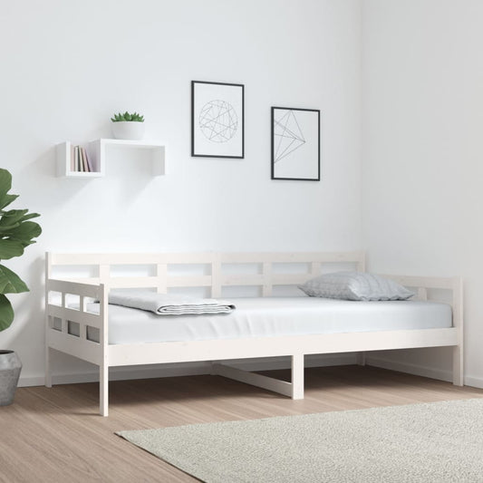 Berkfield Day Bed White Solid Wood Pine 90x190 cm
