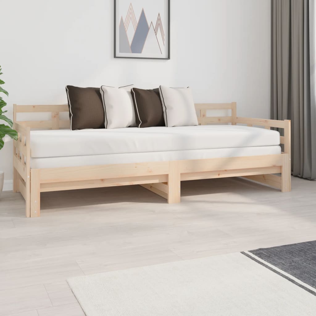 Berkfield Pull-out Day Bed Solid Wood Pine 2x(80x200) cm