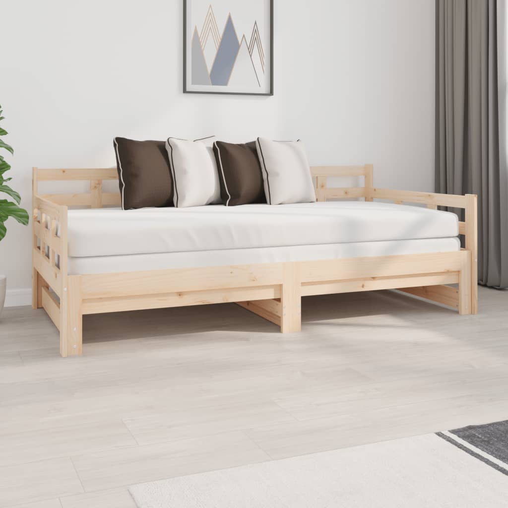 Berkfield Pull-out Day Bed Solid Wood Pine 2x(90x190) cm