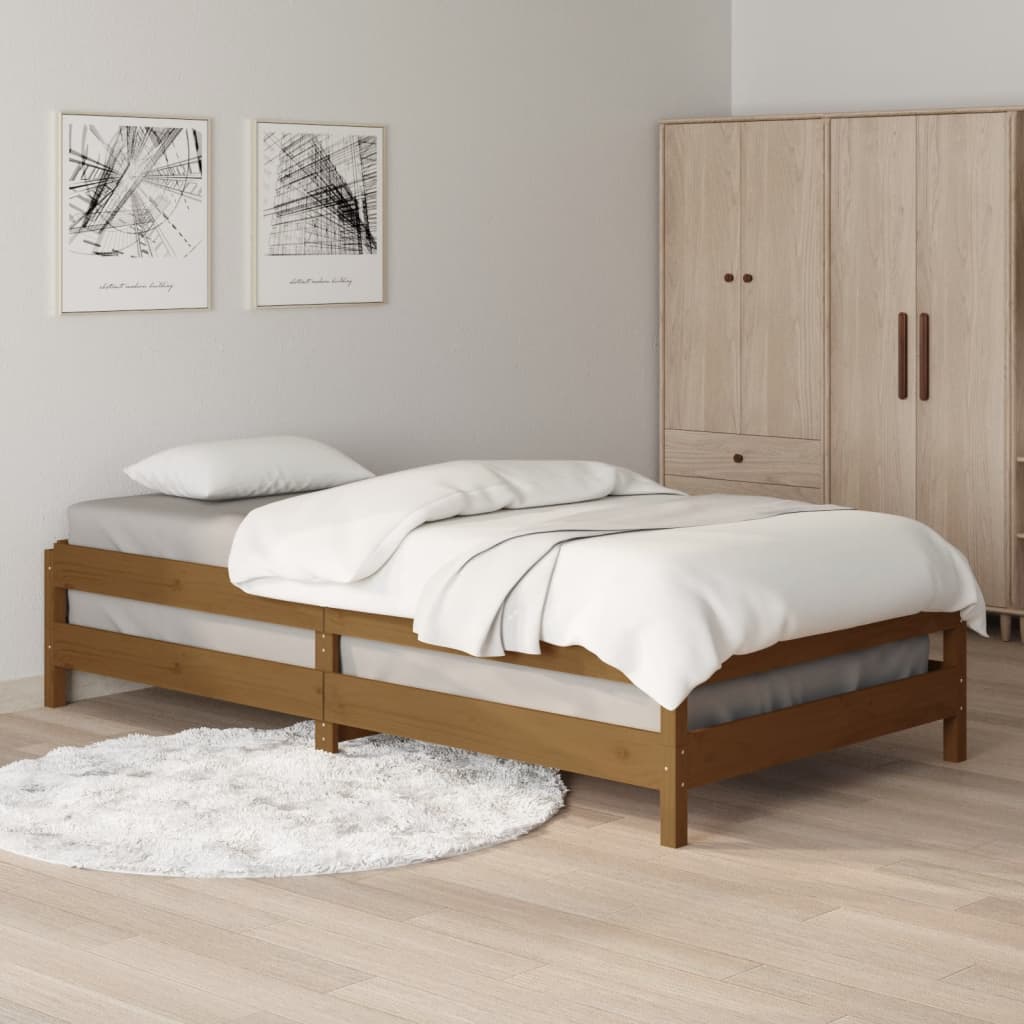 Berkfield Stack Bed Honey Brown 90x200 cm Solid Wood Pine