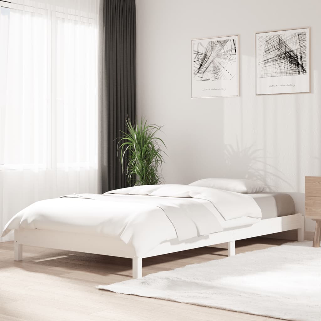 Berkfield Stack Bed White 90x190 cm Solid Wood Pine
