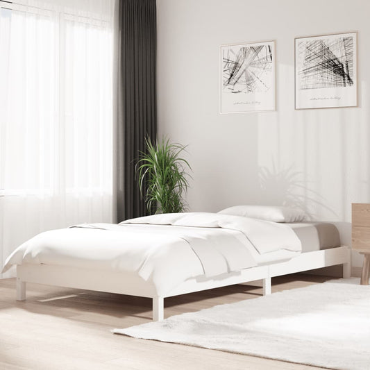Berkfield Stack Bed White 90x190 cm Solid Wood Pine