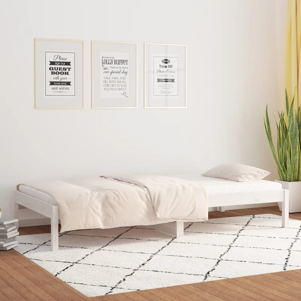 Berkfield Day Bed White 90x200 cm Solid Wood Pine