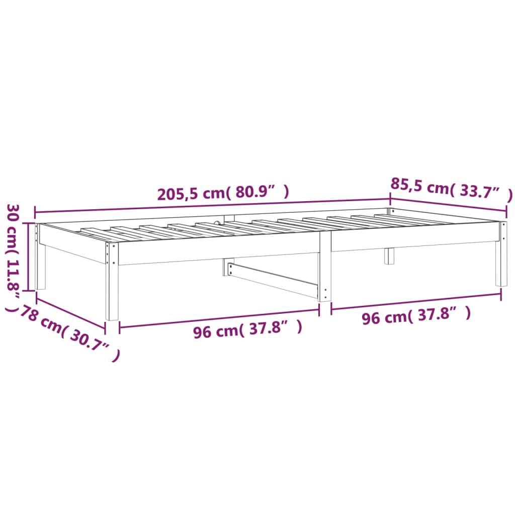 Berkfield Day Bed White 80x200 cm Solid Wood Pine