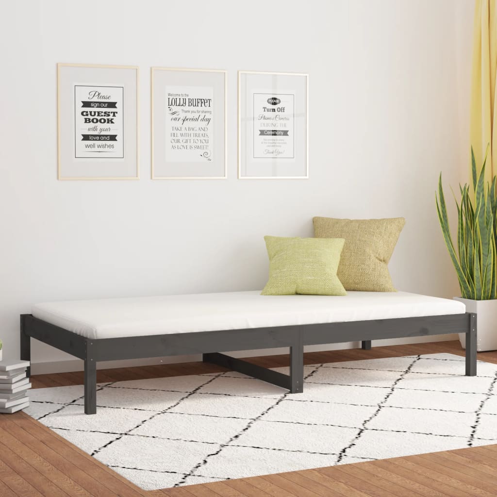 Berkfield Day Bed Grey 80x200 cm Solid Wood Pine