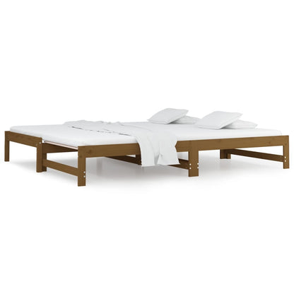 Berkfield Pull-out Day Bed Honey Brown 2x(90x200) cm Solid Wood Pine