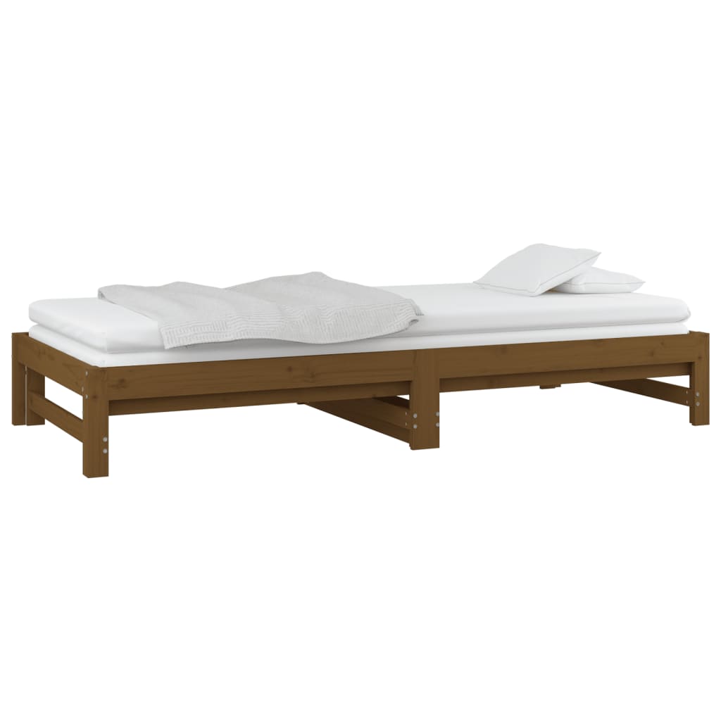 Berkfield Pull-out Day Bed Honey Brown 2x(90x200) cm Solid Wood Pine