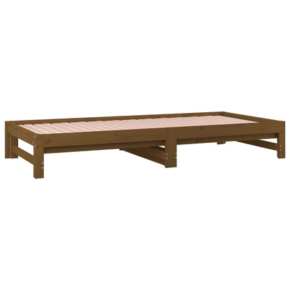 Berkfield Pull-out Day Bed Honey Brown 2x(90x200) cm Solid Wood Pine