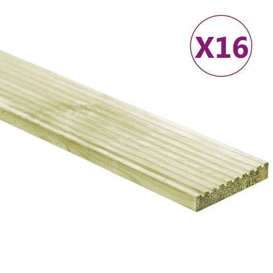 Berkfield Decking Boards 16 pcs 2.32 må_ 1m Impregnated Solid Wood Pine