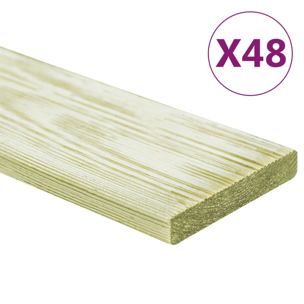 Berkfield Decking Boards 48 pcs 5.76 m�__ 1m Impregnated Solid Wood Pine