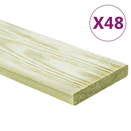 Berkfield Decking Boards 48 pcs 5.76 m�__ 1m Impregnated Solid Wood Pine