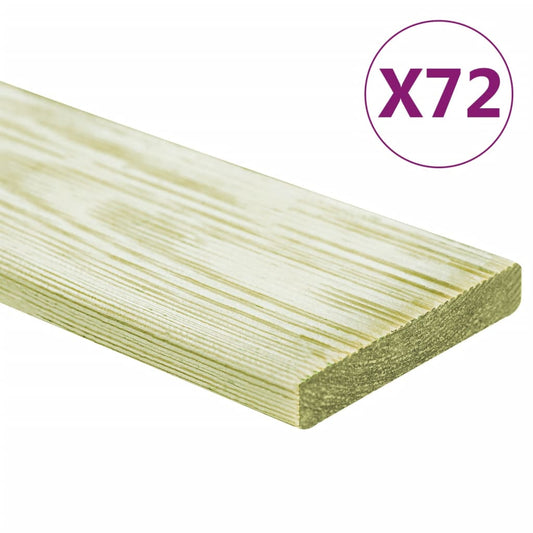 Berkfield Decking Boards 72 pcs 8.64 m�__ 1m Impregnated Solid Wood Pine