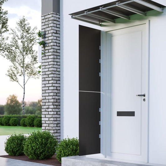 Berkfield Side Panels for Door Canopy 2 pcs Black Tempered Glass
