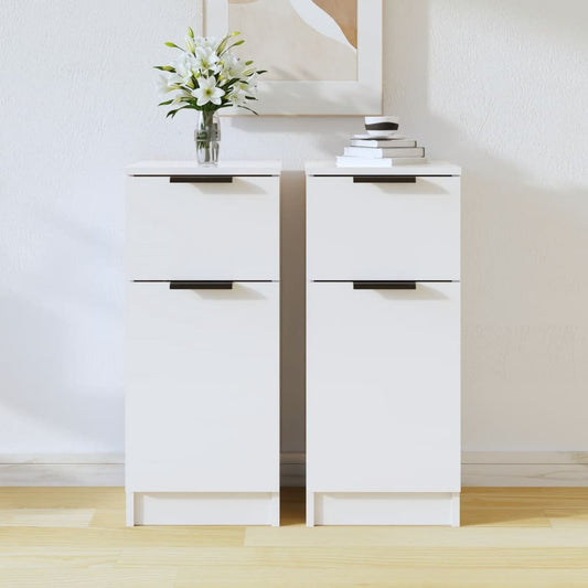 Berkfield Sideboards 2 pcs High Gloss White 30x30x70 cm Engineered Wood