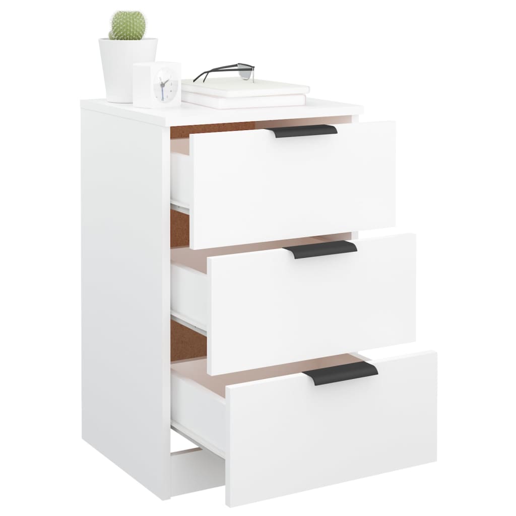 Berkfield Bedside Cabinet White 40x36x65 cm