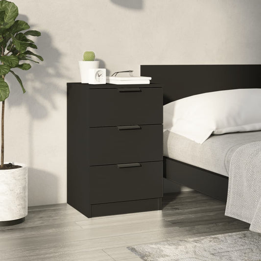 Berkfield Bedside Cabinet Black 40x36x65 cm