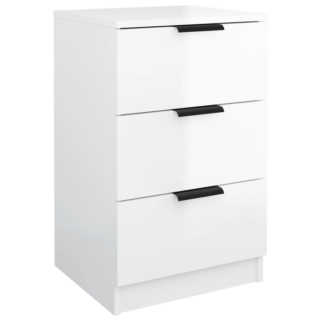 Berkfield Bedside Cabinet High Gloss White 40x36x65 cm