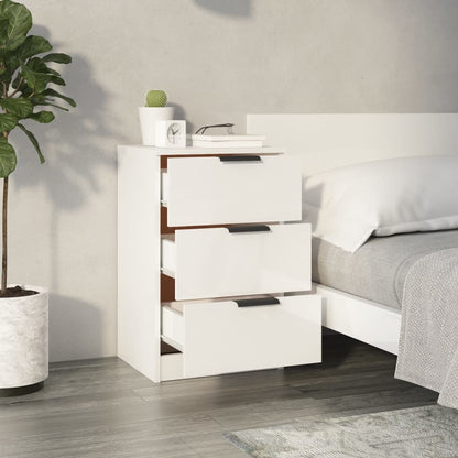 Berkfield Bedside Cabinet High Gloss White 40x36x65 cm