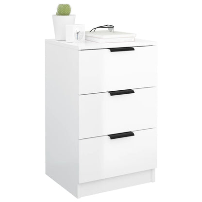 Berkfield Bedside Cabinet High Gloss White 40x36x65 cm