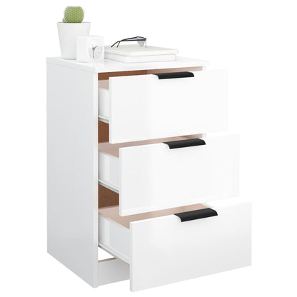 Berkfield Bedside Cabinet High Gloss White 40x36x65 cm