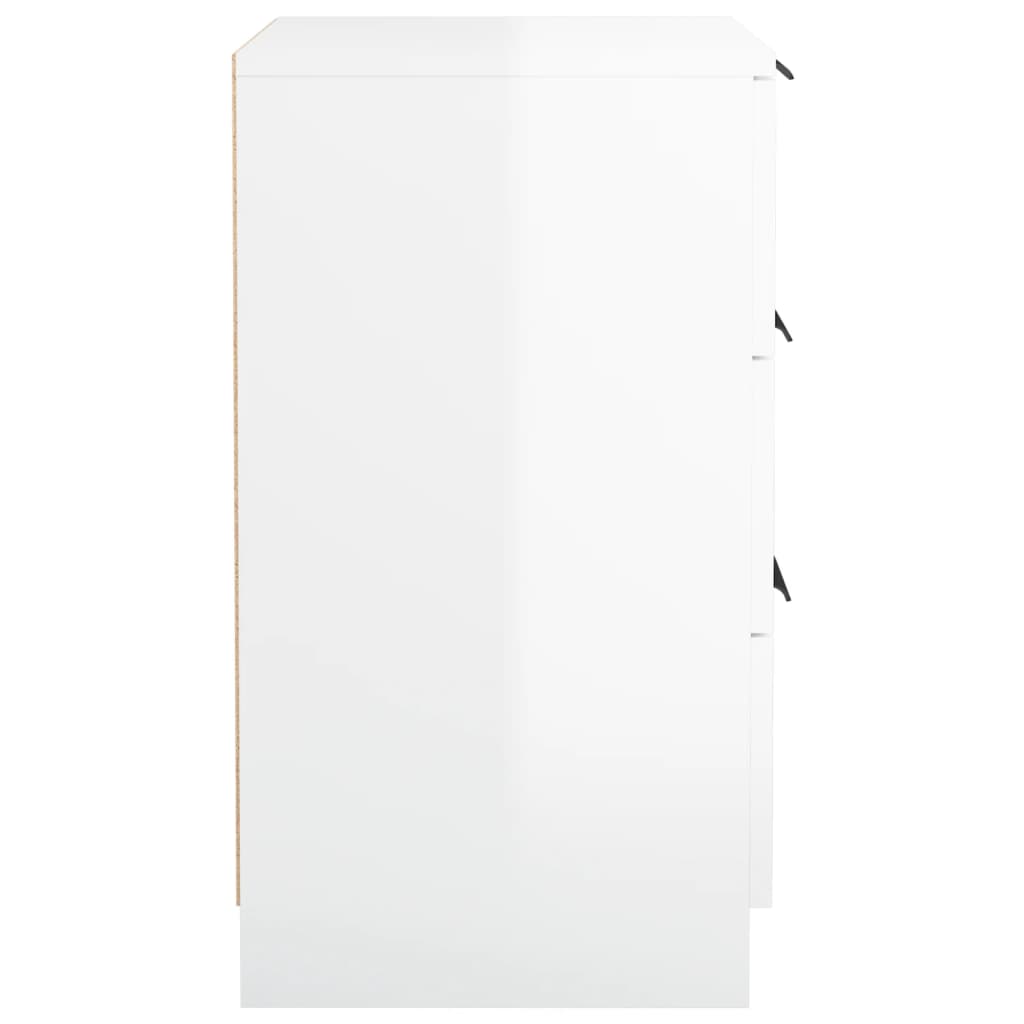 Berkfield Bedside Cabinet High Gloss White 40x36x65 cm