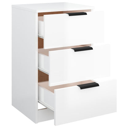 Berkfield Bedside Cabinet High Gloss White 40x36x65 cm