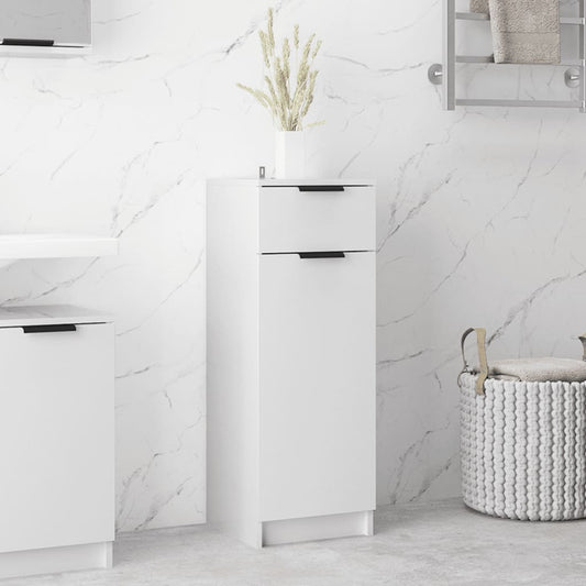 Berkfield Bathroom Cabinet High Gloss White 32x34x90 cm Engineered Wood