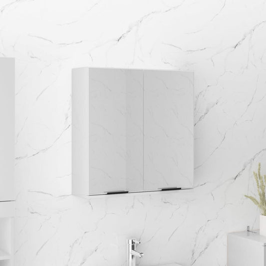 Berkfield Bathroom Mirror Cabinet High Gloss White 64x20x67 cm
