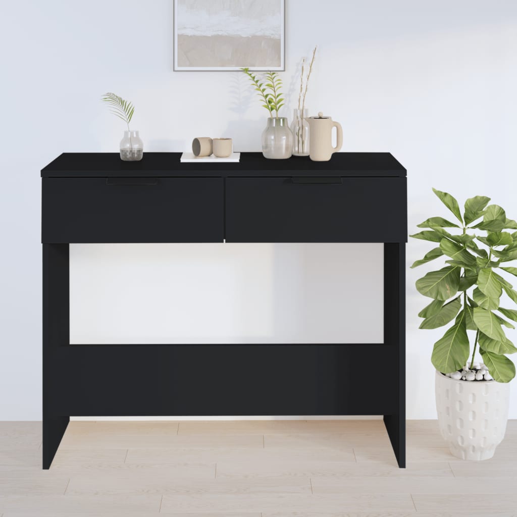 Berkfield Console Table Black 90x36x75 cm Engineered Wood