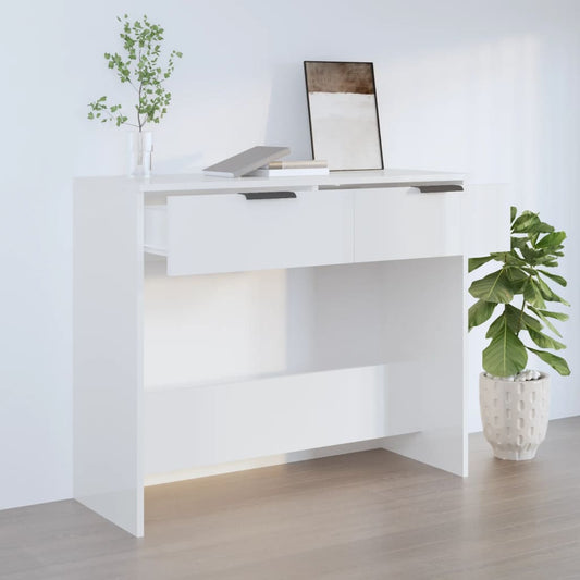Berkfield Console Table High Gloss White 90x36x75 cm Engineered Wood