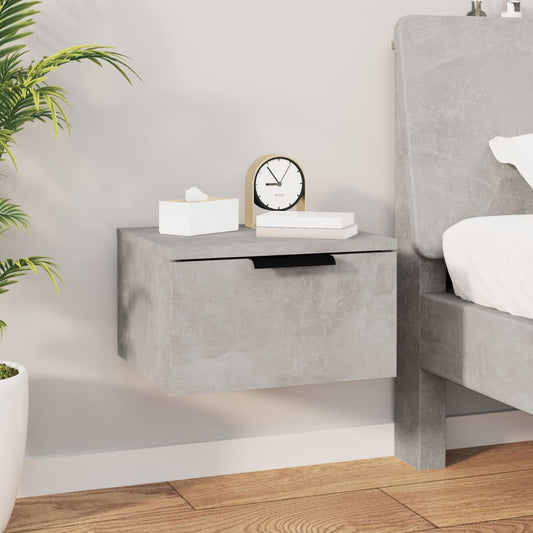 Berkfield Wall-mounted Bedside Cabinet Concrete Grey 34x30x20 cm