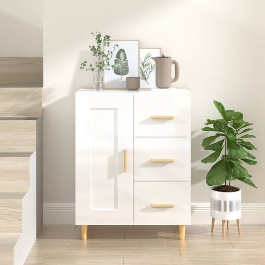 Berkfield Sideboard High Gloss White 69.5x34x90 cm Engineered Wood