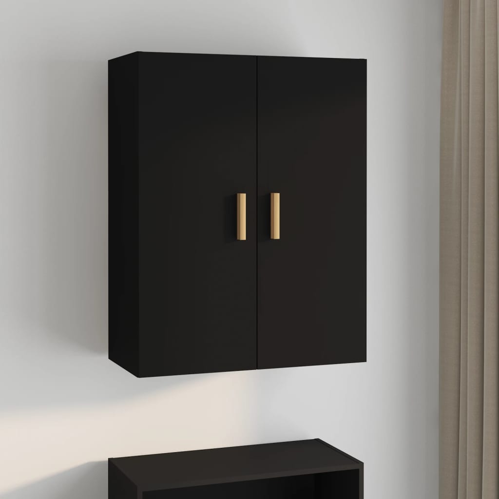 Berkfield Hanging Wall Cabinet Black 69.5x34x90 cm