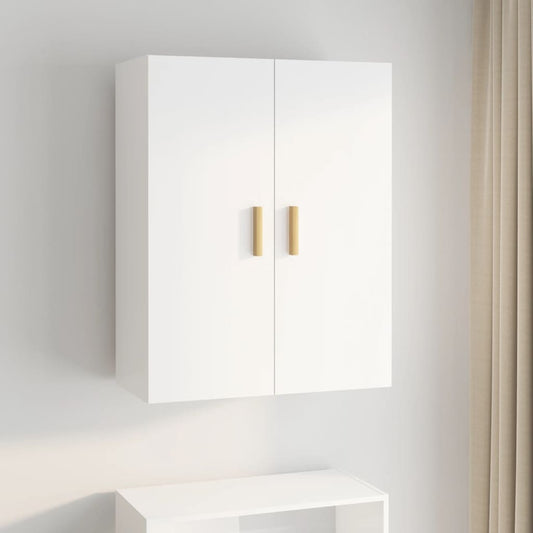 Berkfield Hanging Wall Cabinet High Gloss White 69.5x34x90 cm