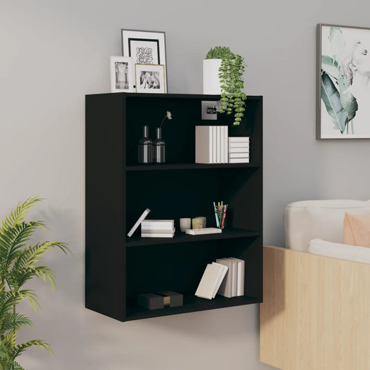 Berkfield Hanging Wall Cabinet Black 69.5x32.5x90 cm