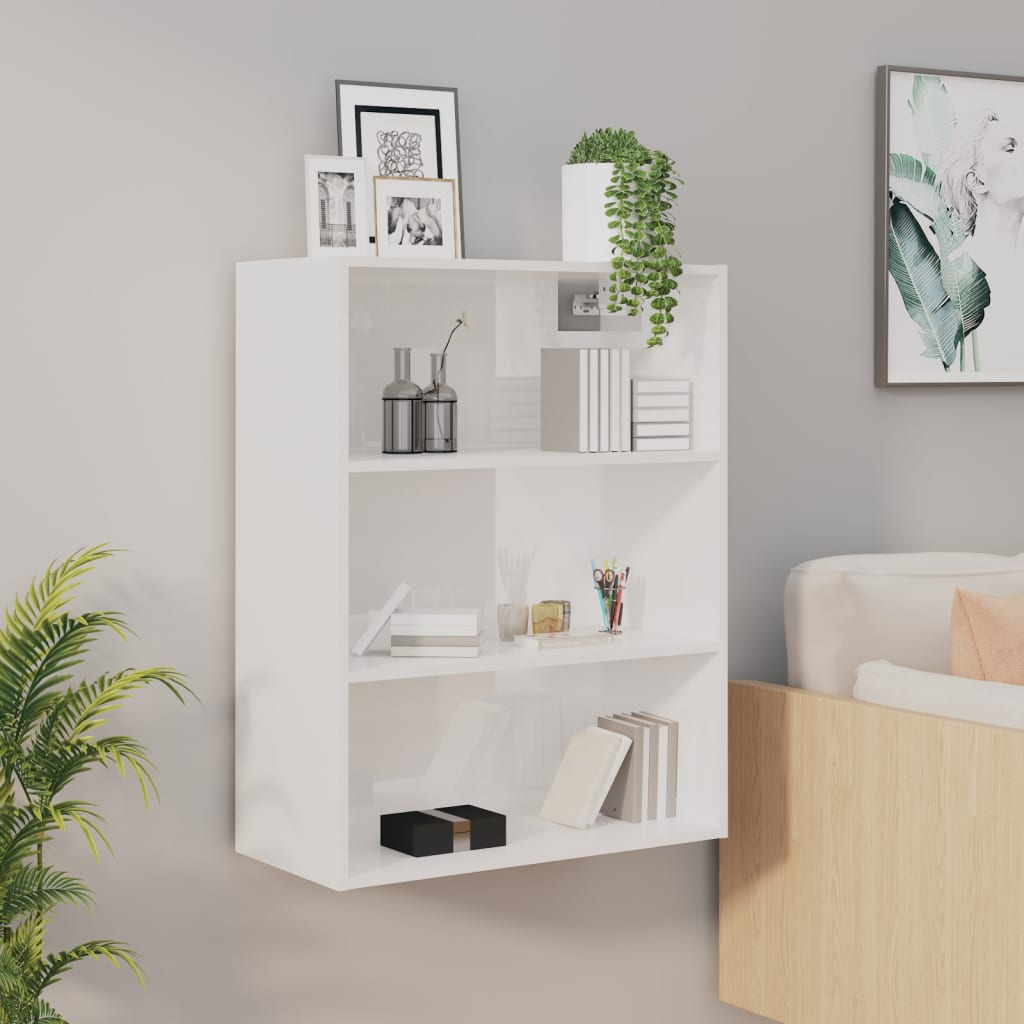 Berkfield Hanging Wall Cabinet High Gloss White 69.5x32.5x90 cm