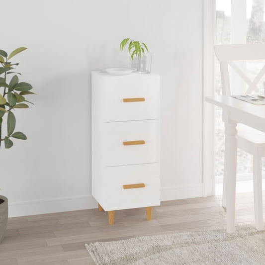 Berkfield Sideboard High Gloss White 34.5x34x90 cm Engineered Wood