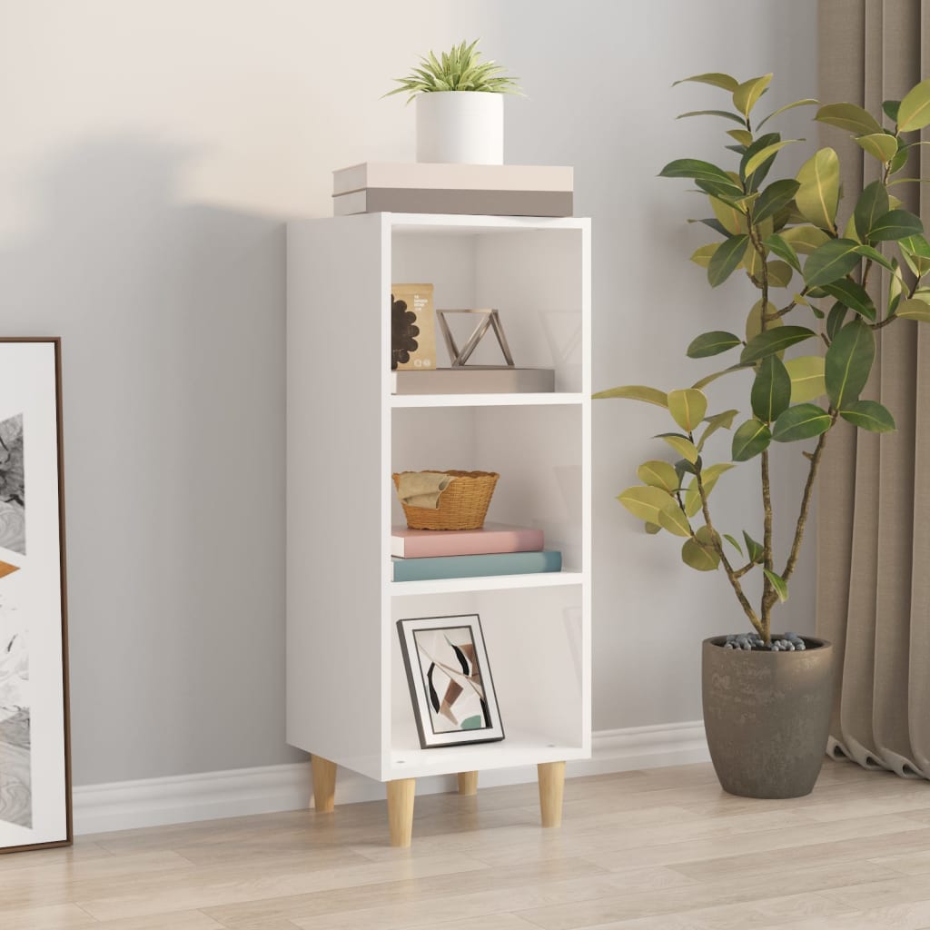 Berkfield Sideboard High Gloss White 34.5x32.5x90 cm Engineered Wood