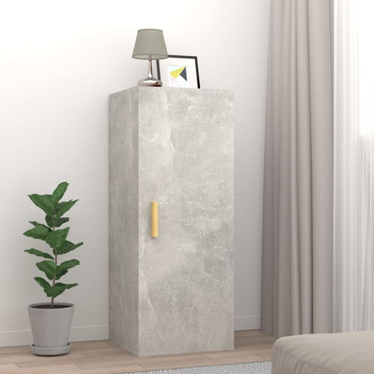 Berkfield Wall Cabinet Concrete Grey 34.5x34x90 cm Engineered Wood