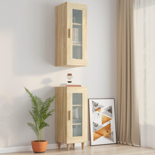 Berkfield Hanging Wall Cabinet Sonoma Oak 34.5x34x90 cm