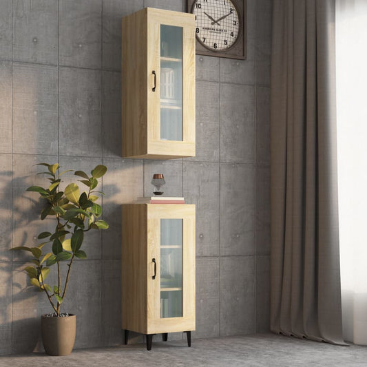 Berkfield Hanging Wall Cabinet Sonoma Oak 34.5x34x90 cm