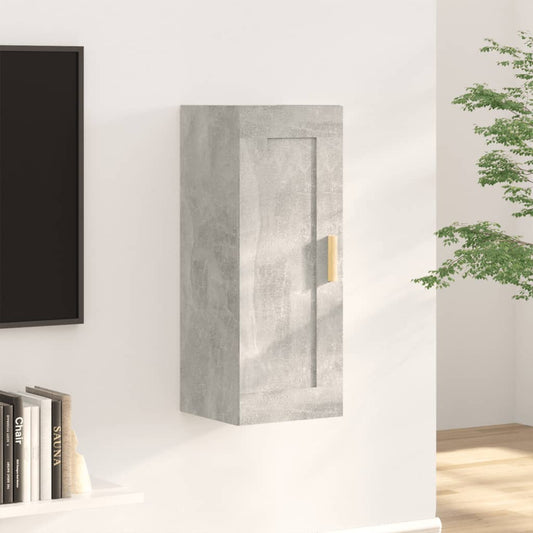 Berkfield Wall Cabinet Concrete Grey 35x34x90 cm Engineered Wood